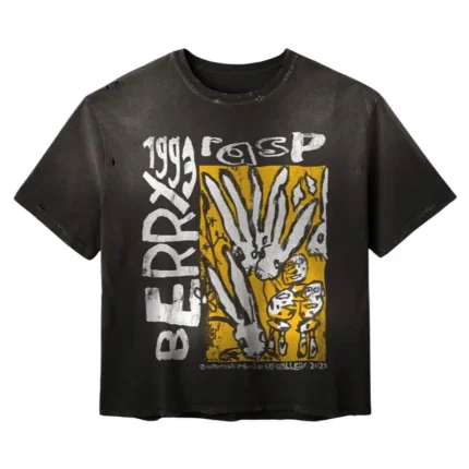 Gold+Vintage Raspberry Hills Code 77 Black Tee