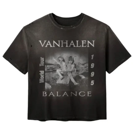 Gold+Vintage Raspberry Hills Van Halen Black Tee