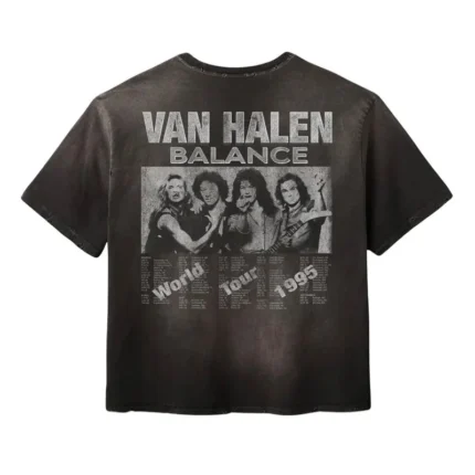 Gold+Vintage Raspberry Hills Van Halen Black Tee